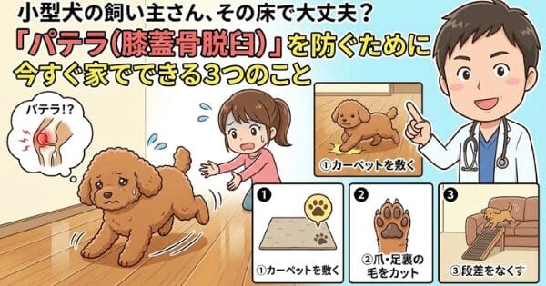 小型犬の飼い主さん、その床で大丈夫？「パテラ（膝蓋骨脱臼）」を防ぐために今すぐ家でできる3つのこと