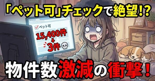 「ペット可」にチェックを入れた瞬間、物件数が激減して絶望していませんか？